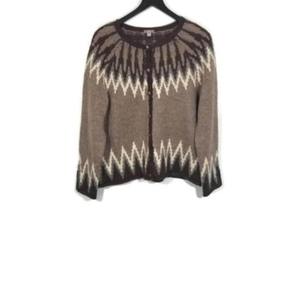 J. Jill Wool Blend Cardigan Sweater Size L